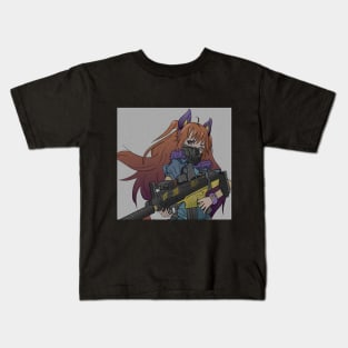 Anime gilr with gun Kids T-Shirt